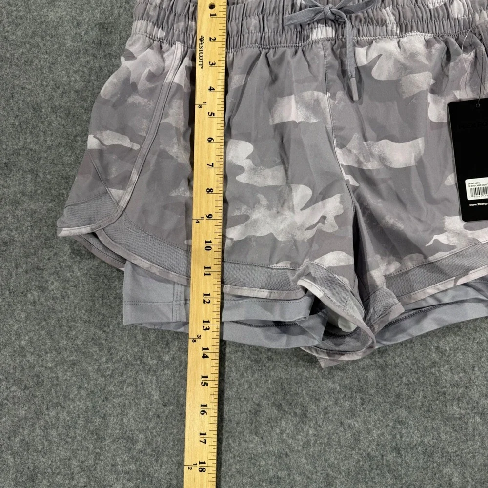 90 Degree by Reflex Womens Camo 2-in-1 Running Shorts Violet Grey M
